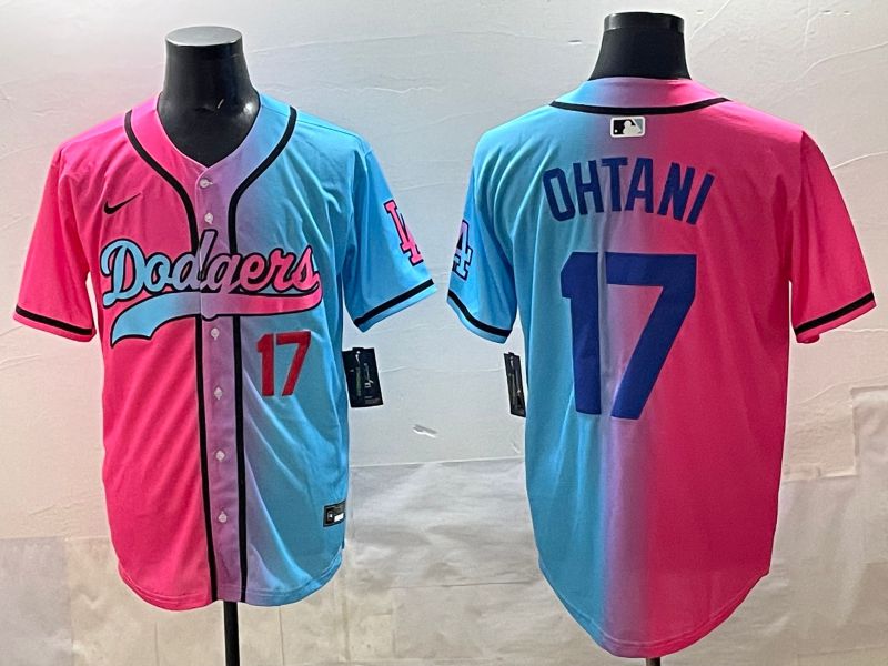 Men Los Angeles Dodgers 17 Ohtani Blue pink Game 2025 Nike MLB Jersey style 0014